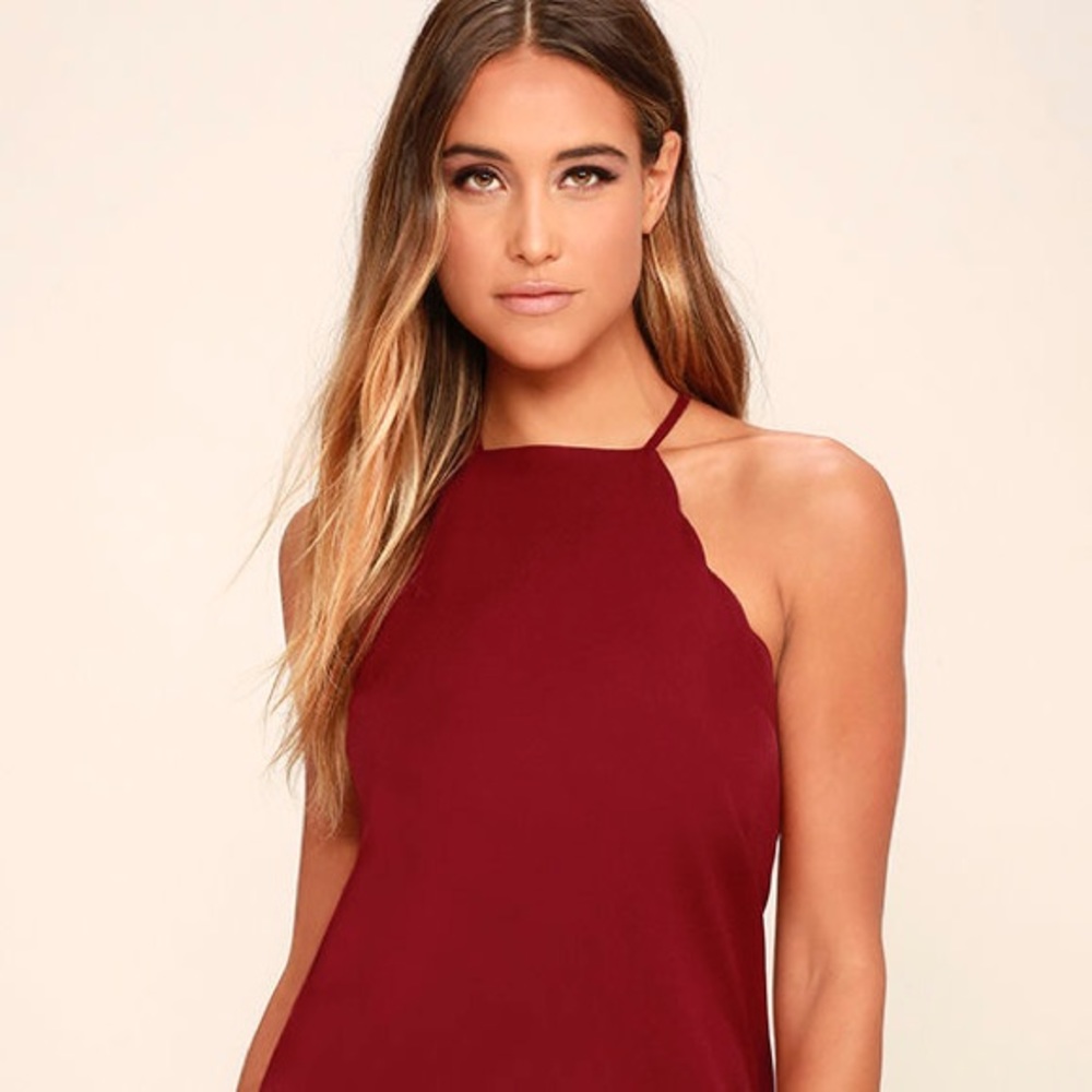 lulus endlessly endearing wine red dress